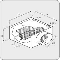 Anschlu&szlig;kasten AK006 615x615mm H=345mm BK250