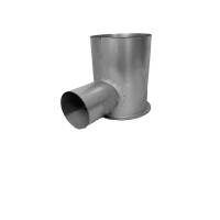 Abzweigst&uuml;ck aus verzinktem Stahlblech, &Oslash; 75 mm auf Muffe &Oslash; 125 mm, f&uuml;r Tellerventil