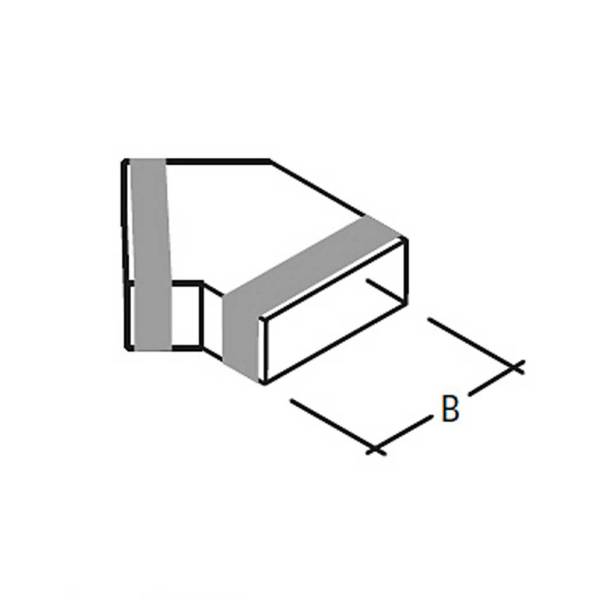waagerecht Stahl verzinkt Flachkanal Bogen Flachkanalbogen 45° b=180mm 45° 