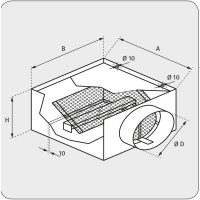 Anschlu&szlig;kasten eckig AK008 215x215mm H=265mm BK160