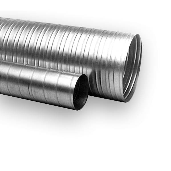 Wickelfalzrohr aus Edelstahl, V2A, Ø 80-400 mm, 1,5 m