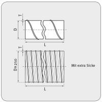 Wickelfalzrohr aus Edelstahl, V2A, &Oslash; 80-400 mm, 1,5 m