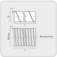 Wickelfalzrohr aus verzinktem Stahlblech, &Oslash; 450, 1,5 m