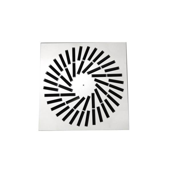 Drallauslass eckig mit verstellbaren Lamellen VDW48 625x625 RAL 9010