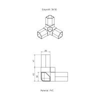 Aluminiumprofil 30x30x2mm Rahmenprofil Omegaprofil Aluprofil Eckprofil System