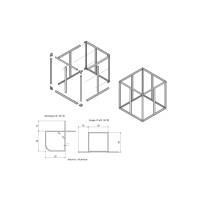 Aluminiumprofil 30x30x2mm Rahmenprofil Omegaprofil Aluprofil Eckprofil System