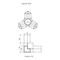 Aluminiumprofil 30x50x2mm Rahmenprofil Omegaprofil Aluprofil Eckprofil System