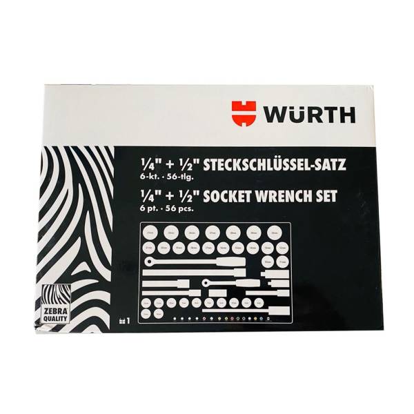 W&uuml;rth 1/4 + 1/2 Steckschl&uuml;ssel Sortiment 56 Teile im Koffer