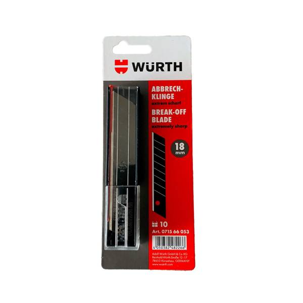 W&uuml;rth 10x Abbrechklinge 18mm extrem scharf schwarz Schiebespender