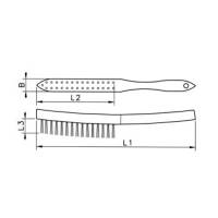 W&uuml;rth Drahtb&uuml;rste 290 mm lang, 4-Reihen widerstandsf&auml;hige Stahlborsten