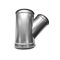 T-Stück 45° aus verzinktem Stahlblech, mit Dichtung, Ø 400/160 mm, für Lüftungrohr 400/160