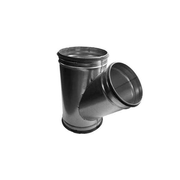T-Stück 45° aus verzinktem Stahlblech, mit Dichtung, Ø 400/200 mm, für Lüftungrohr 400/200