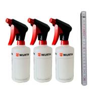 W&uuml;rth Set Spr&uuml;hger&auml;t 3 x 500ml leere, unbef&uuml;llte Spr&uuml;hflasche mit Skalierung + Zollstock