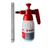 W&uuml;rth Set Nachf&uuml;llbare Pumpspr&uuml;hflasche Bremsenreiniger 1 l unbef&uuml;llt bedruckt + Zollstock
