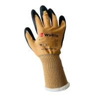 W&uuml;rth Set 6x Mechanikerhandschuh Gr.9 Schutzhandschuh Universal Trocken- und Nassgriff+ Zollstock