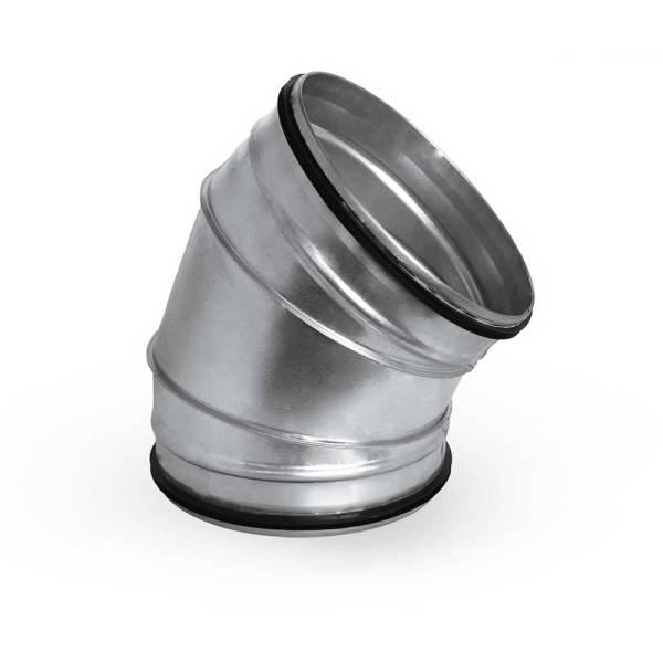 Bogen 45 ° aus verzinktem Stahlblech, mit Dichtung, Ø 630 mm