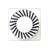 Drallauslass eckig mit verstellbaren Lamellen VDW24 500x500  RAL 9010
