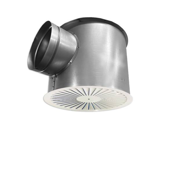 Drallauslass mit feststehenden Lamellen rund Ø 400 inkl. Anschlusskasten  AK002