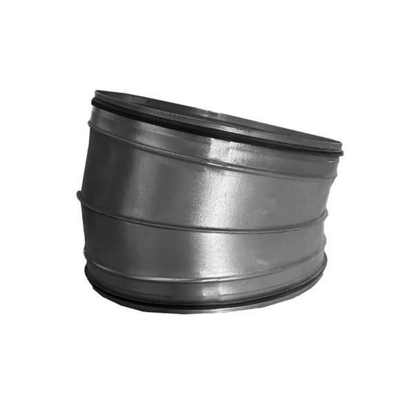 Bogen 15 ° aus verzinktem Stahlblech, mit Lippendichtung, Ø 200 mm