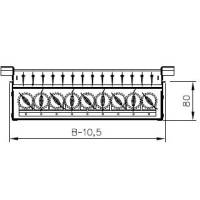 Lüftungsgitter  VNKM -R1 825x125mm regelbar Rohreinbau Wickelfalzrohr mit Luftmengenregulierelement Frontgitter