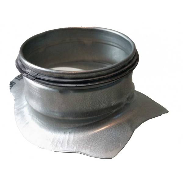 Sattelstück 90° aus verzinktem Stahlblech, mit Dichtung, Ø 160 auf 400 mm Lüftungsrohr