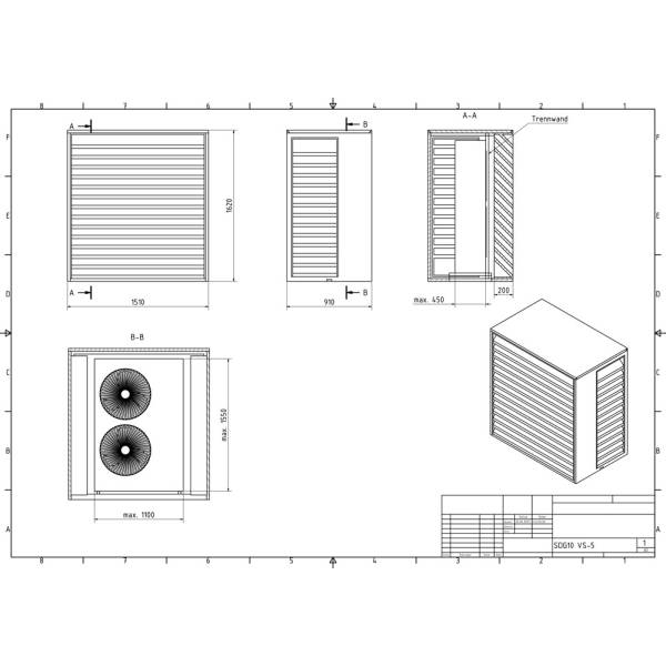 SDG10 VS-5 1620 x 1510 x 910mm