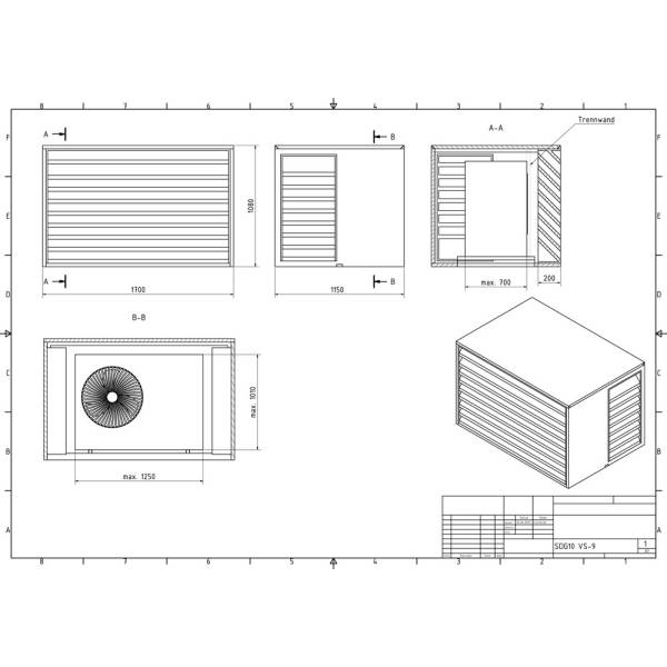 SDG10 VS-9 1080 x 1700 x 1150mm