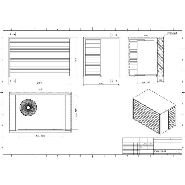 SDG10 VS-12 1280 x 2000 x 1150mm